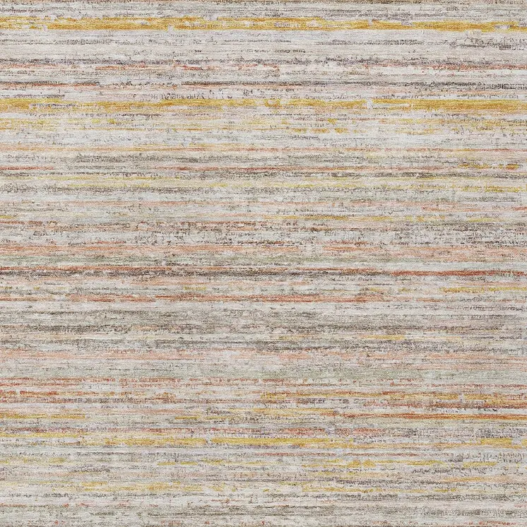 9' X 12' Terra Cotta Striped Washable Indoor Outdoor Area Rug
