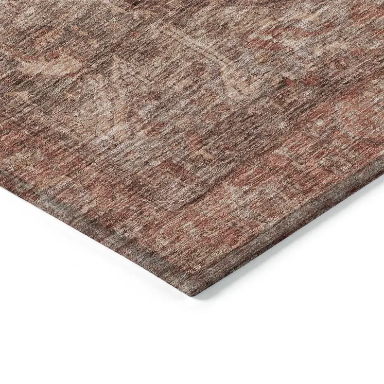 9' X 12' Burgundy Medallion Washable Indoor Outdoor Area Rug