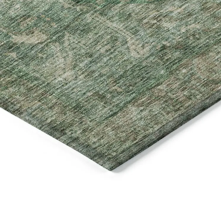 8' Emerald Round Medallion Washable Indoor Outdoor Area Rug