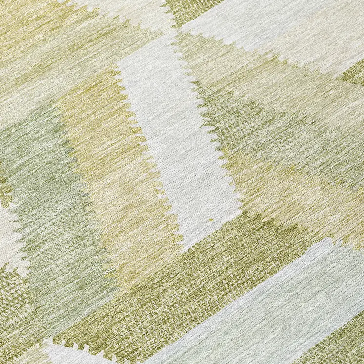8' X 10' Artichoke Green Geometric Washable Indoor Outdoor Area Rug