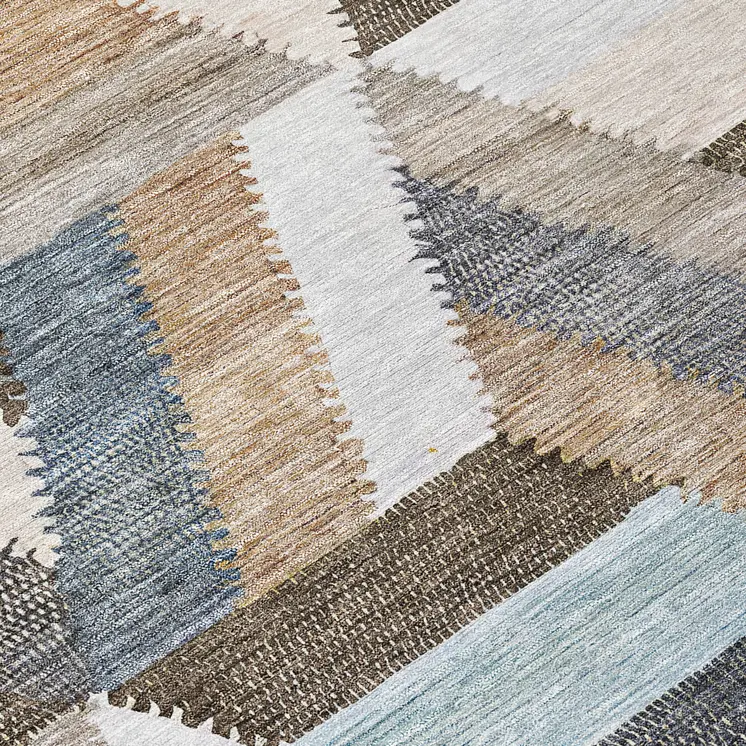 3' X 5' Brown Geometric Washable Indoor Outdoor Area Rug