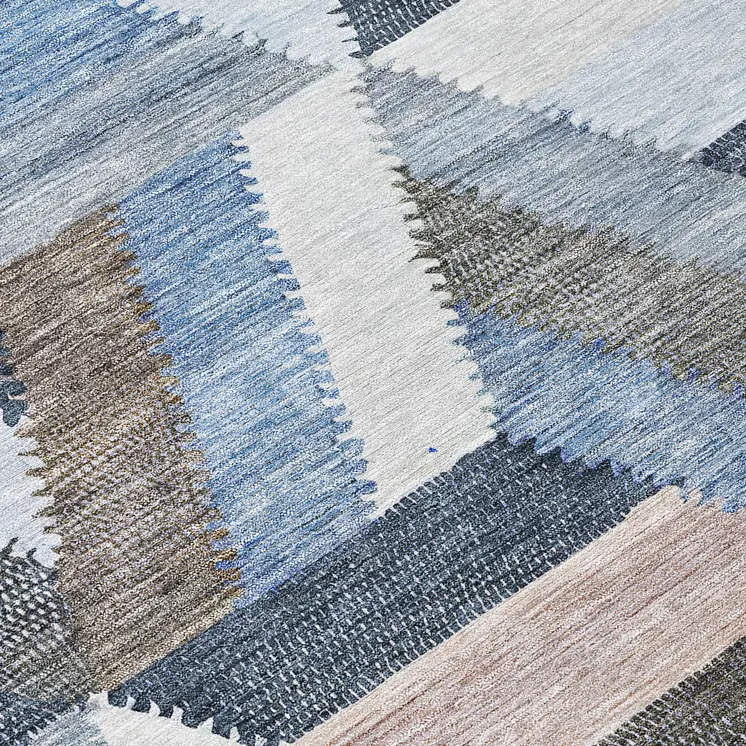 10' X 14' Blue Geometric Washable Indoor Outdoor Area Rug