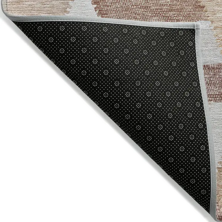 8' X 10' Copper Geometric Washable Indoor Outdoor Area Rug