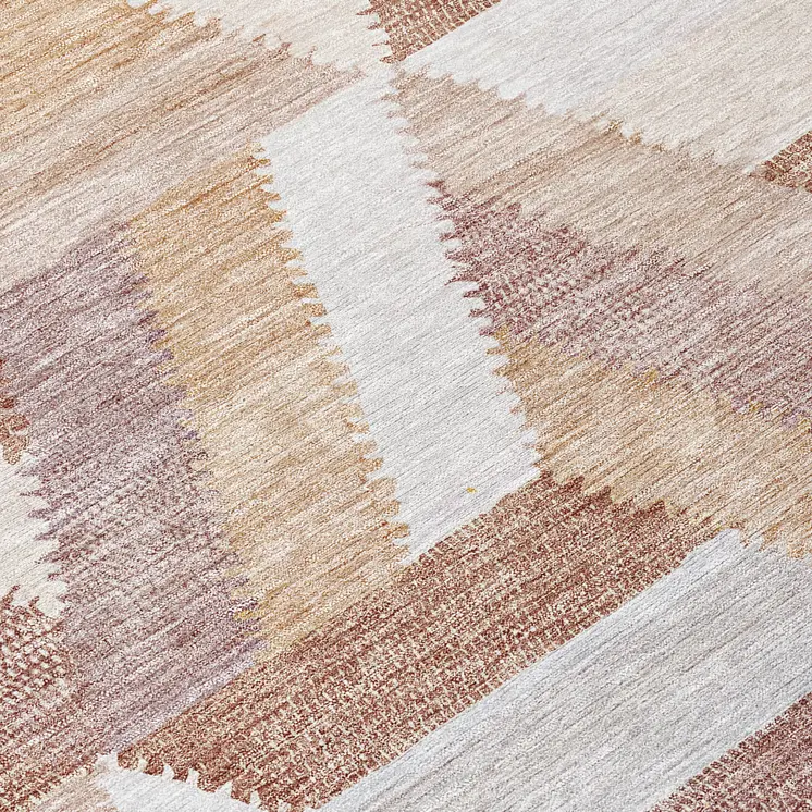 8' X 10' Copper Geometric Washable Indoor Outdoor Area Rug