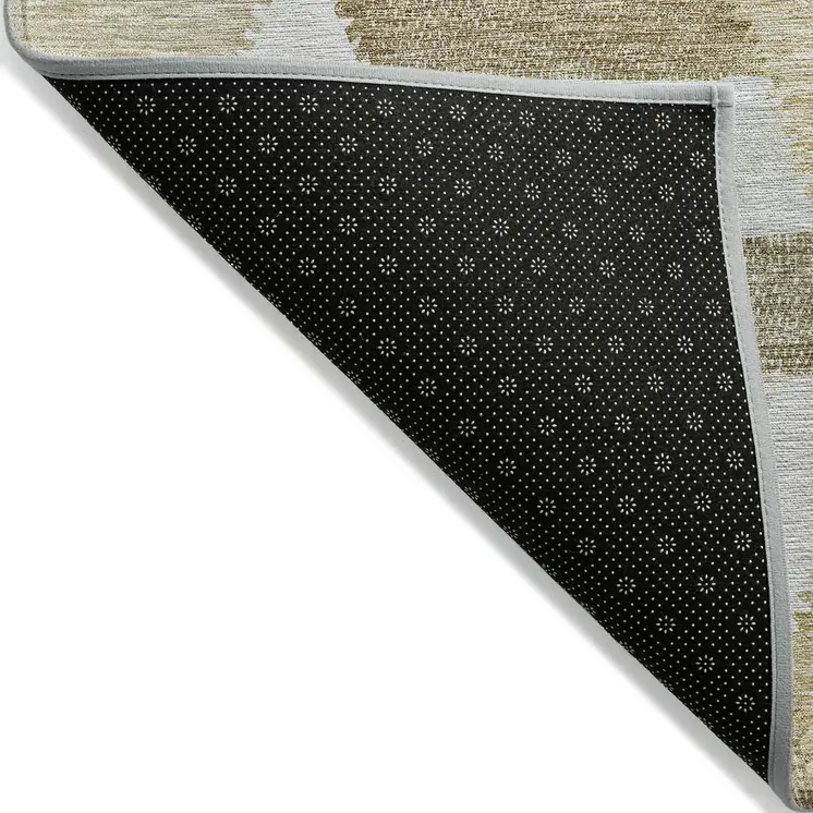 10' X 14' Tan Geometric Washable Indoor Outdoor Area Rug