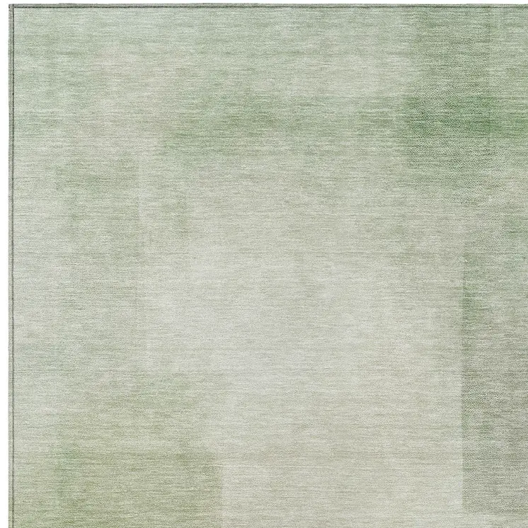 10' X 14' Artichoke Green Geometric Washable Indoor Outdoor Area Rug