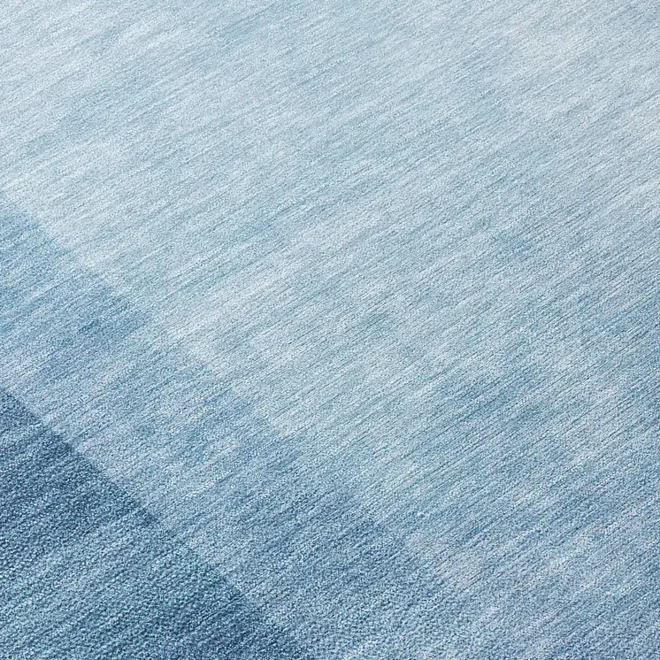 8' Blue Round Geometric Washable Indoor Outdoor Area Rug