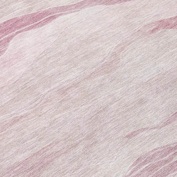 8' Pink Round Striped Washable Indoor Outdoor Area Rug
