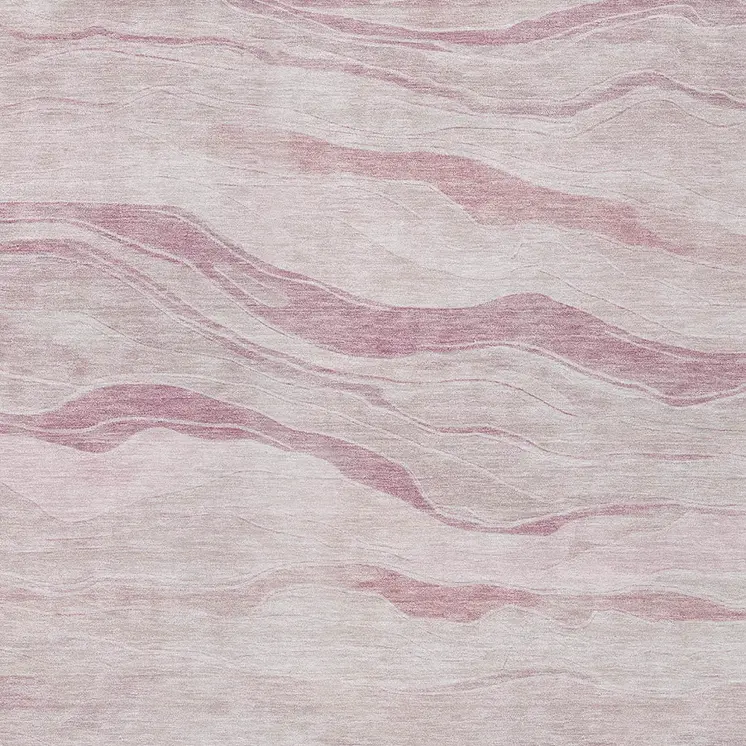 8' X 10' Pink Striped Washable Indoor Outdoor Area Rug