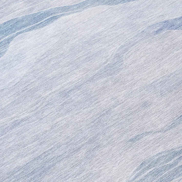 8' Sky Blue Round Striped Washable Indoor Outdoor Area Rug