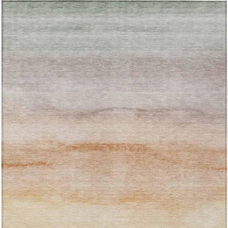 3' X 5' Coral Striped Washable Indoor Outdoor Area Rug