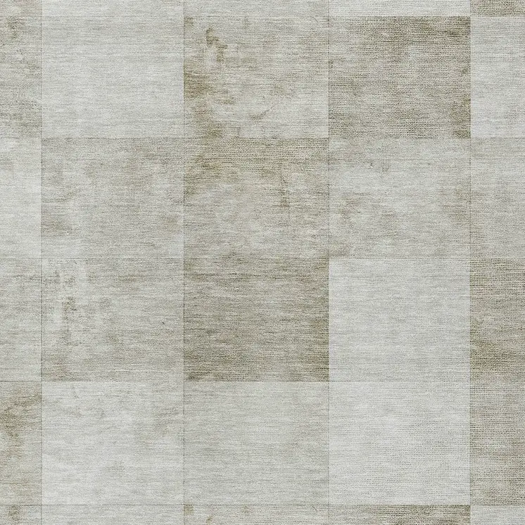 5' X 8' Beige Geometric Washable Indoor Outdoor Area Rug
