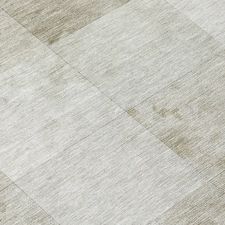 8' Beige Round Geometric Washable Indoor Outdoor Area Rug