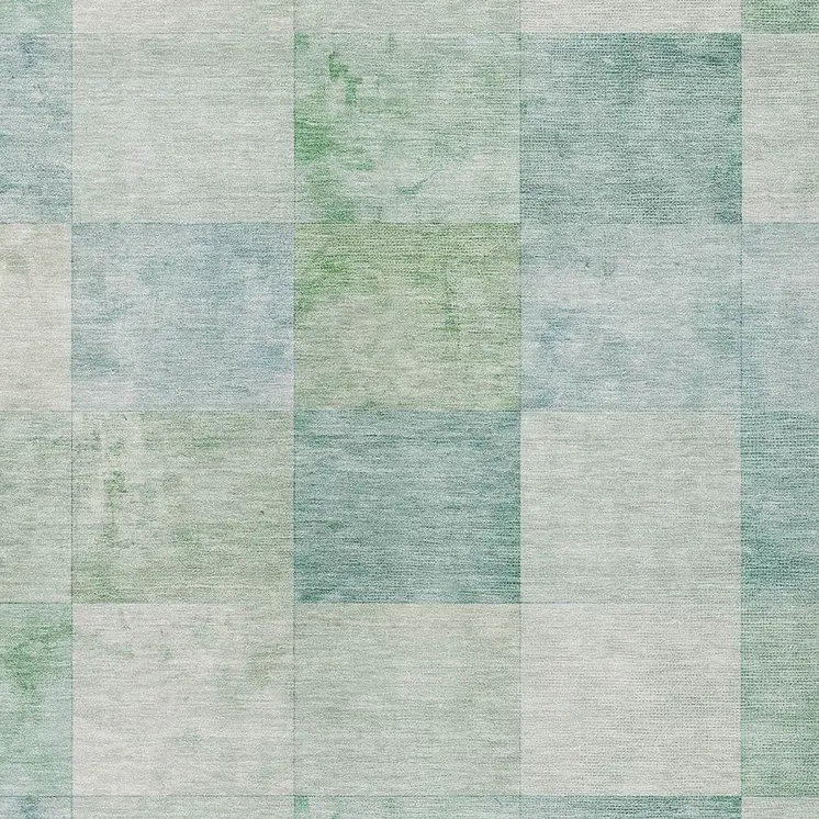 10' X 14' Blue Geometric Washable Indoor Outdoor Area Rug