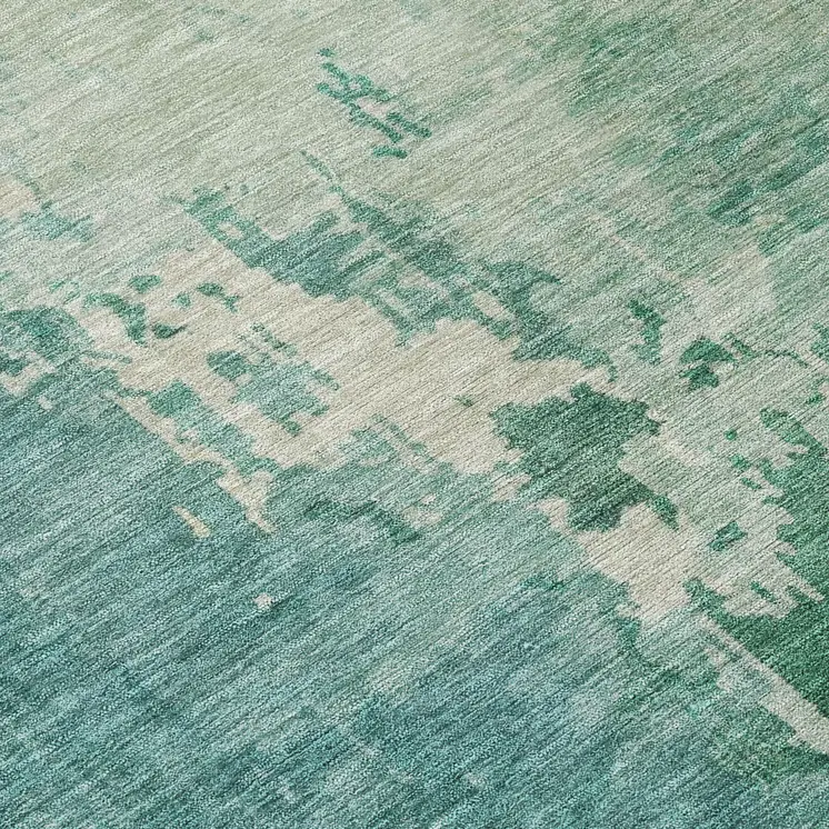 8' Emerald Round Abstract Washable Indoor Outdoor Area Rug