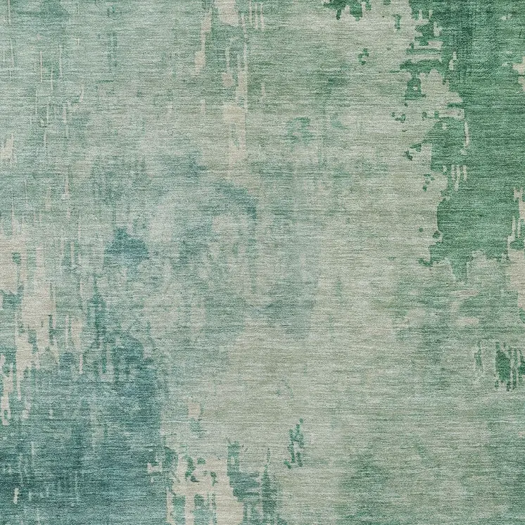 10' X 14' Emerald Abstract Washable Indoor Outdoor Area Rug