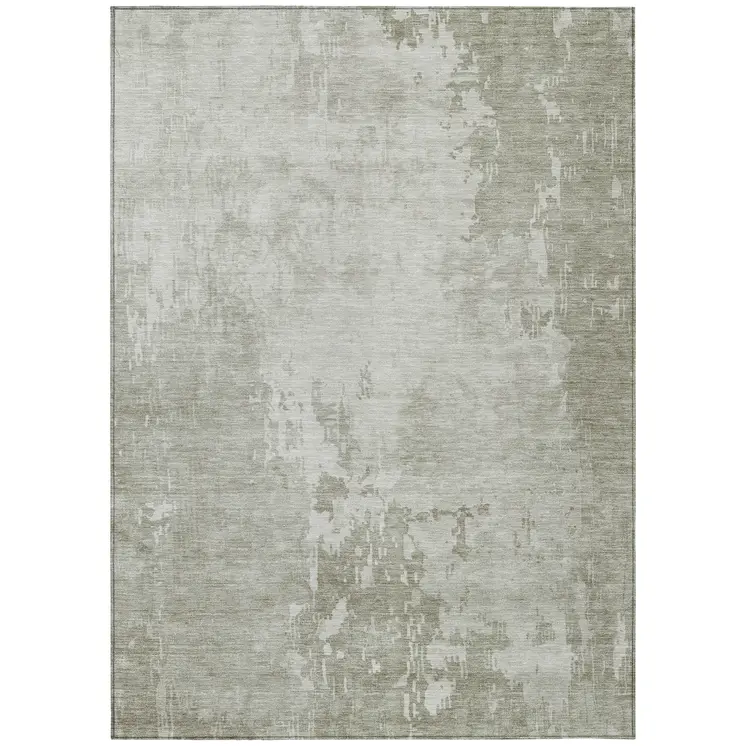 3' X 5' Linen Abstract Washable Indoor Outdoor Area Rug
