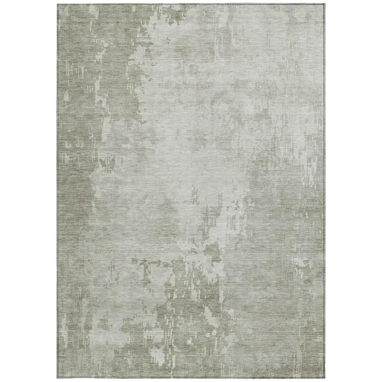 3' X 5' Linen Abstract Washable Indoor Outdoor Area Rug