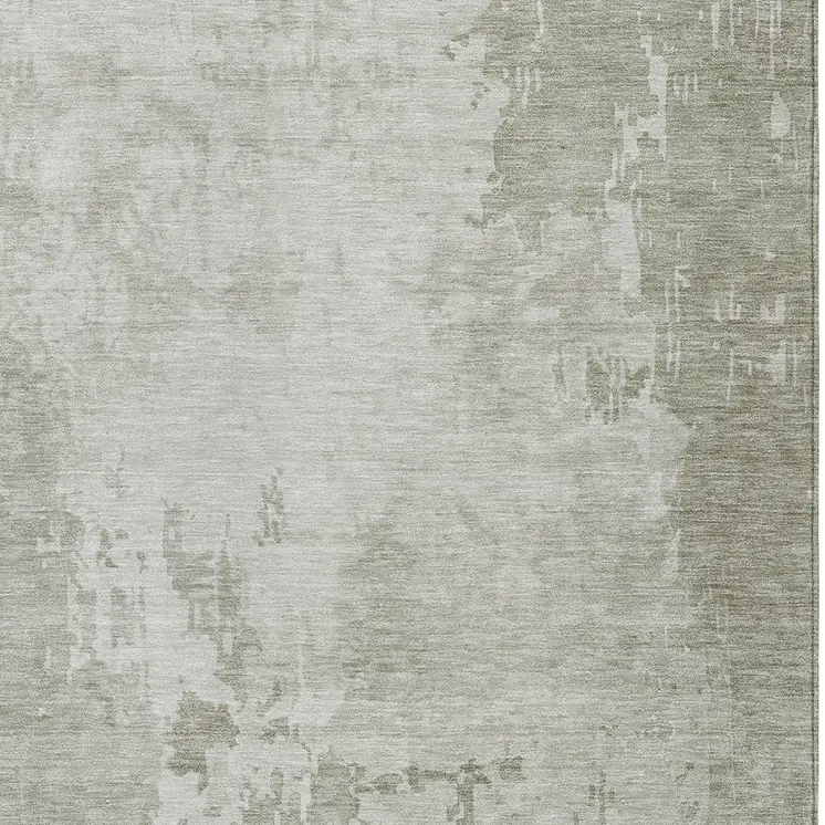 9' X 12' Linen Abstract Washable Indoor Outdoor Area Rug