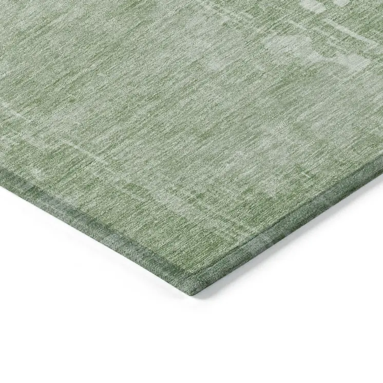 8' Mint Green Round Abstract Washable Indoor Outdoor Area Rug