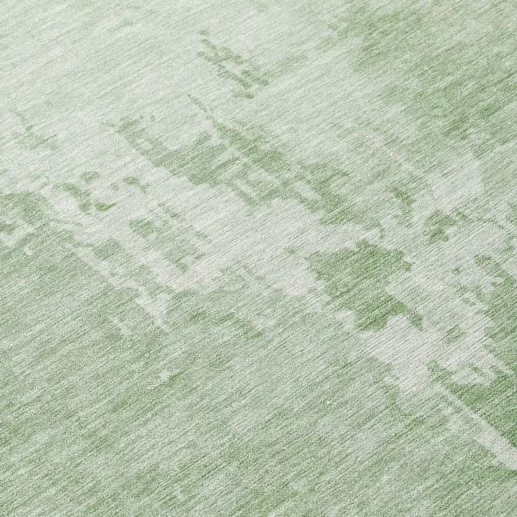 8' Mint Green Round Abstract Washable Indoor Outdoor Area Rug