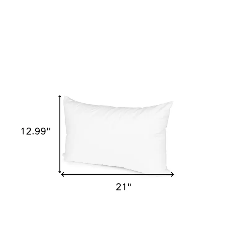 13" X 21" White Lumbar Cotton Down Blend Throw Pillow Insert