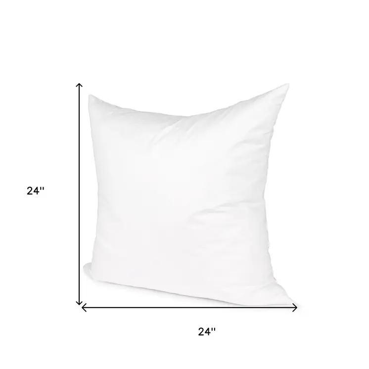 24" White Cotton Down Blend Throw Pillow Insert