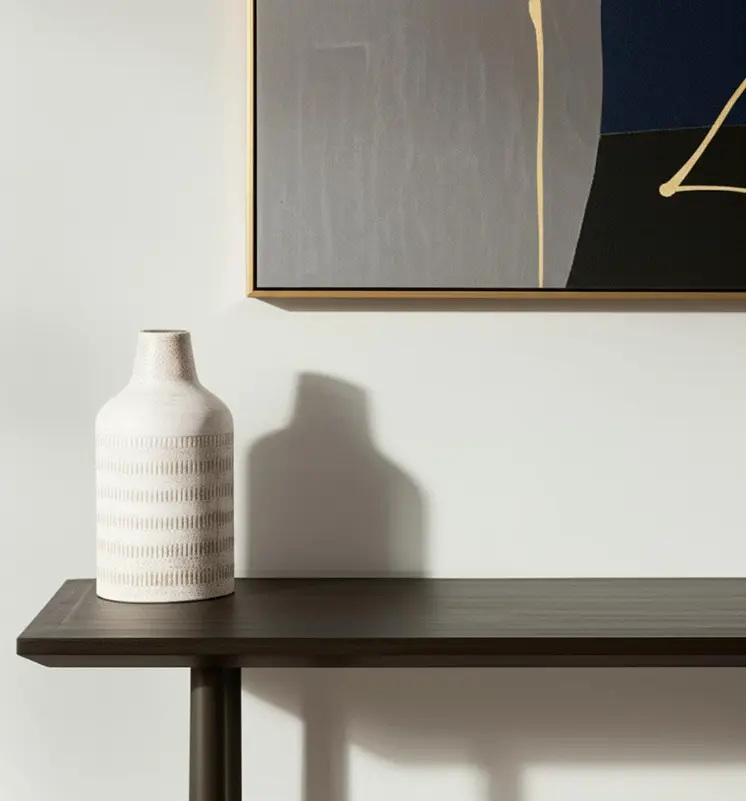 11" White Cylinder Metal Table Vase
