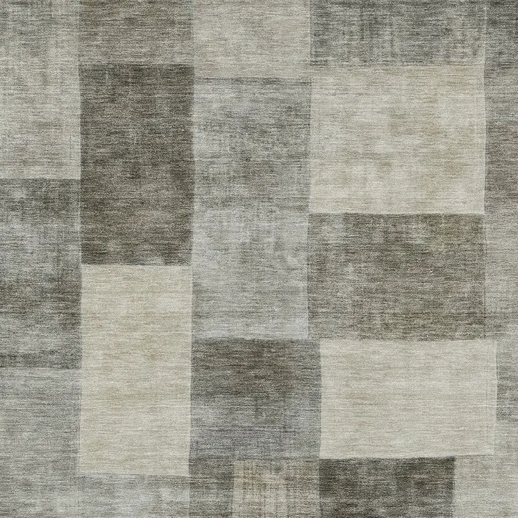 3' X 5' Taupe Geometric Washable Indoor Outdoor Area Rug