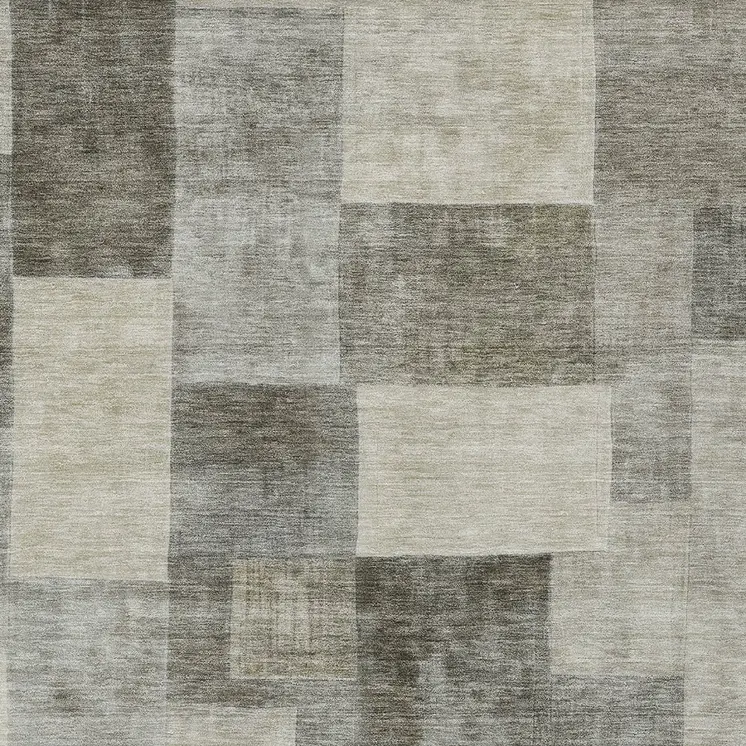 9' X 12' Taupe Geometric Washable Indoor Outdoor Area Rug