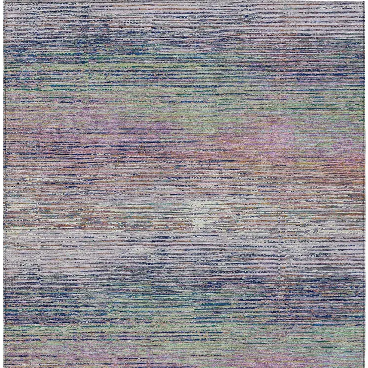3' X 5' Blush Striped Washable Indoor Outdoor Area Rug