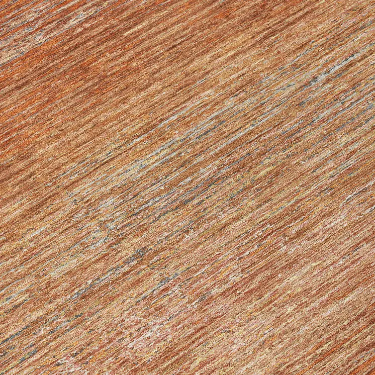 8' Copper Round Striped Washable Indoor Outdoor Area Rug