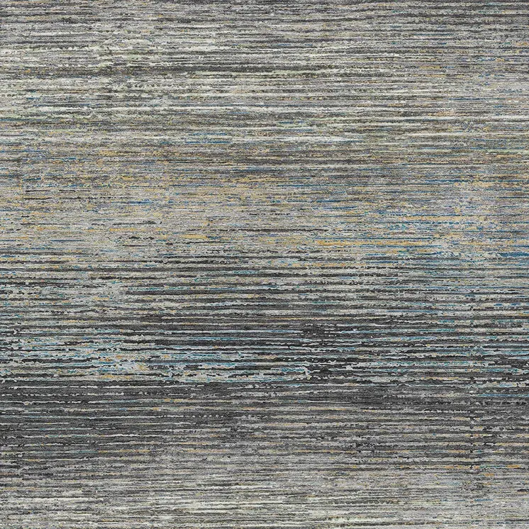 3' X 5' Granite Gray Striped Washable Indoor Outdoor Area Rug
