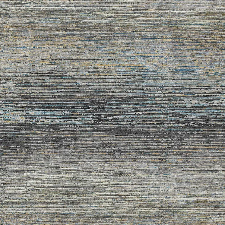 5' X 8' Granite Gray Striped Washable Indoor Outdoor Area Rug