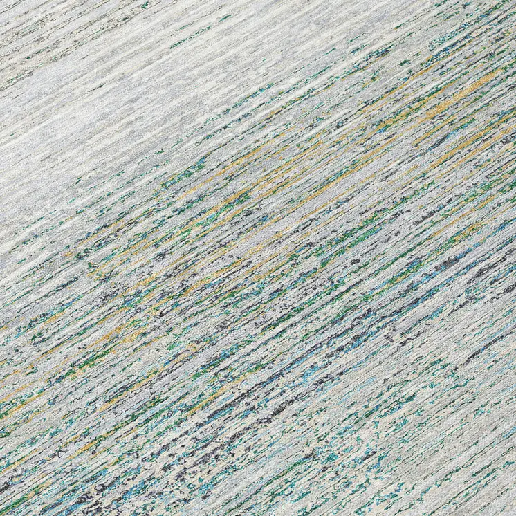 8' Linen Round Striped Washable Indoor Outdoor Area Rug