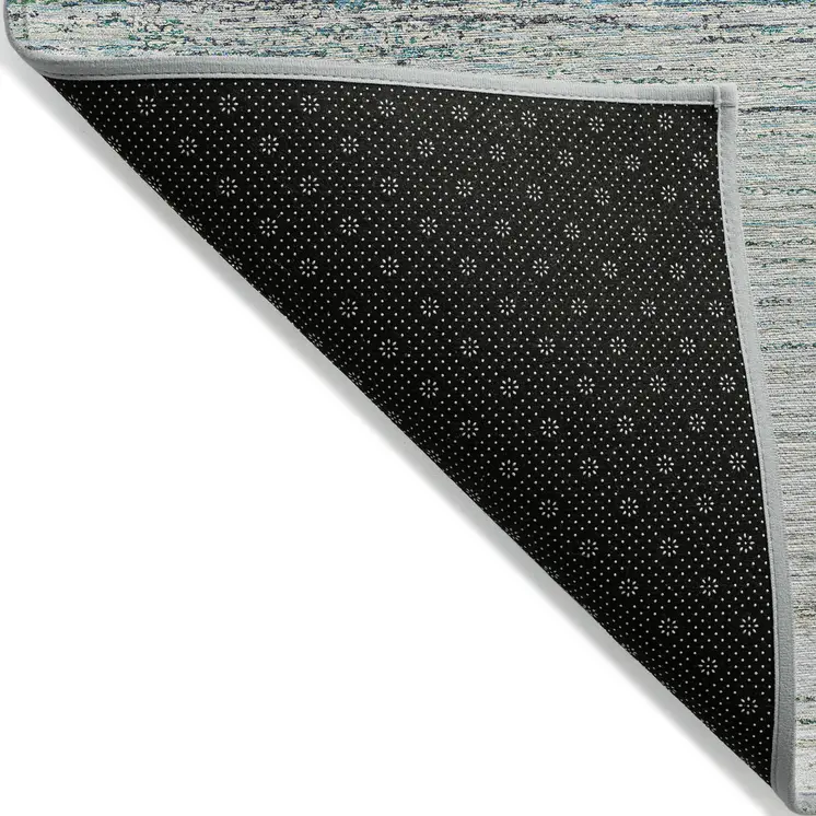 10' X 14' Linen Striped Washable Indoor Outdoor Area Rug
