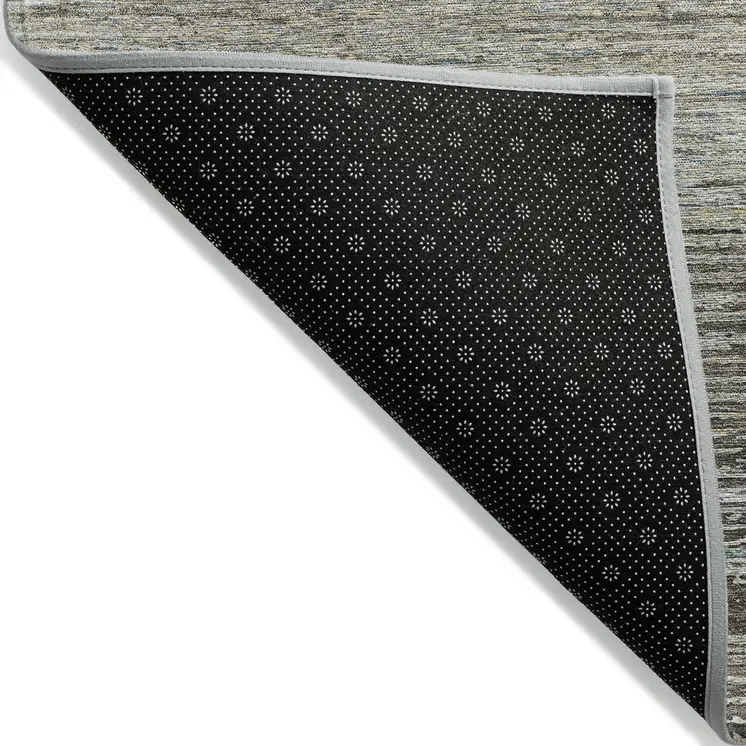 10' X 14' Taupe Striped Washable Indoor Outdoor Area Rug