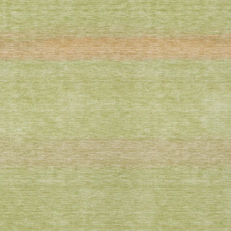 8' X 10' Artichoke Green Striped Washable Indoor Outdoor Area Rug
