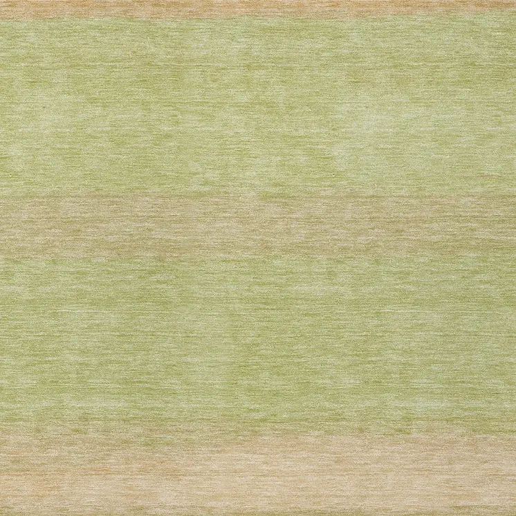 10' X 14' Artichoke Green Striped Washable Indoor Outdoor Area Rug