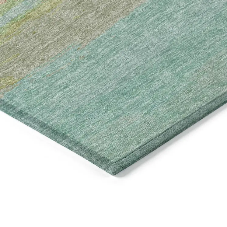 8' Lavender Round Striped Washable Indoor Outdoor Area Rug