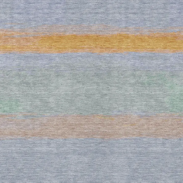 10' X 14' Lavender Striped Washable Indoor Outdoor Area Rug