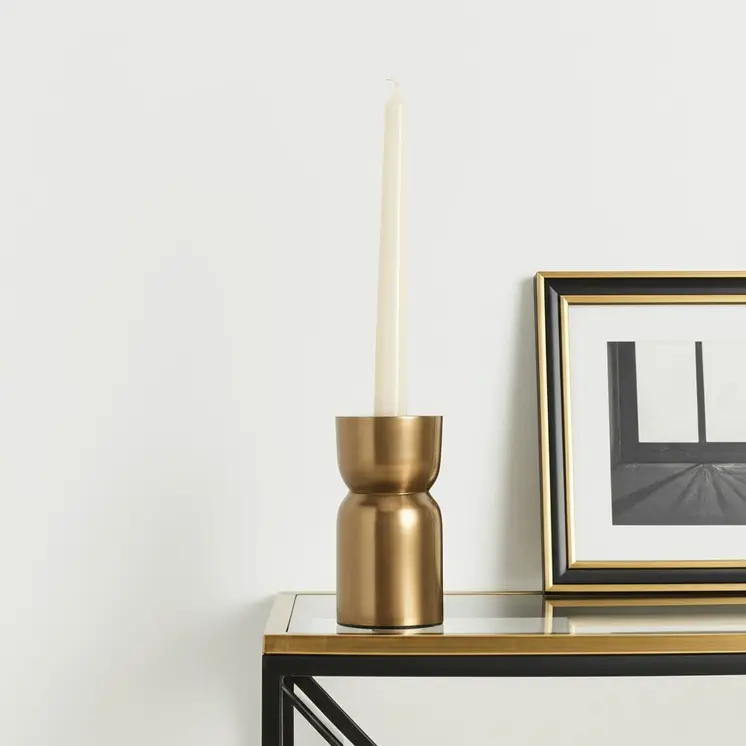5" Gold Metal Tabletop Taper Candlestick
