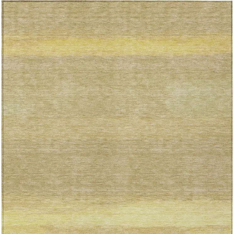5' X 8' Tan Striped Washable Indoor Outdoor Area Rug