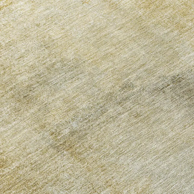8' Wheat Round Striped Washable Indoor Outdoor Area Rug