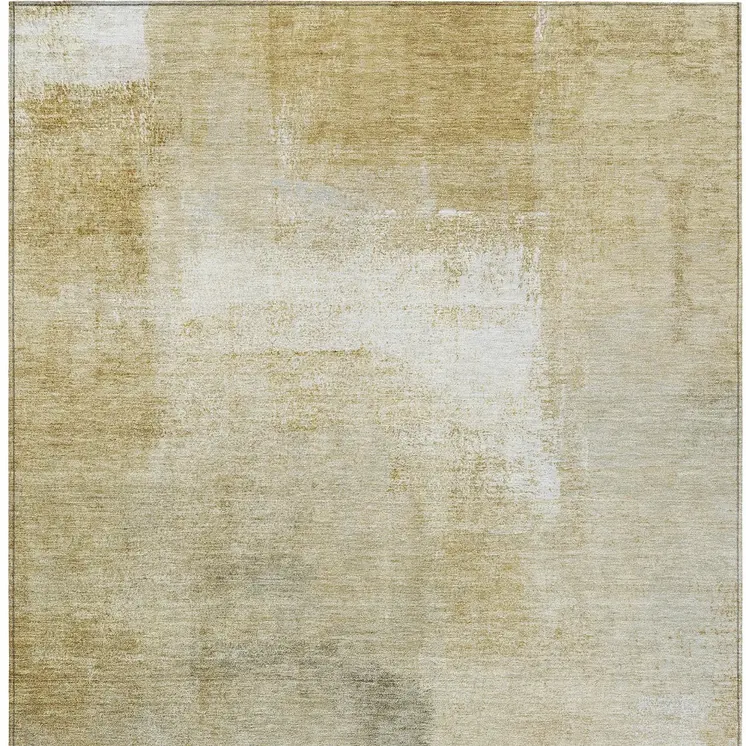 8' X 10' Wheat Striped Washable Indoor Outdoor Area Rug