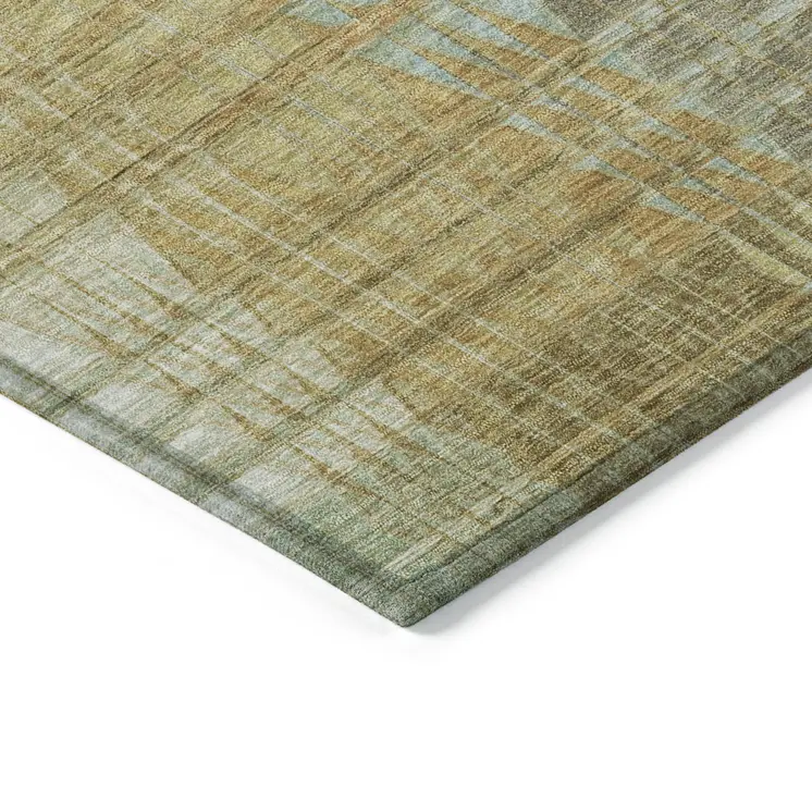 8' Beige Round Geometric Washable Indoor Outdoor Area Rug