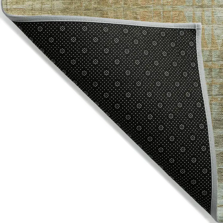 9' X 12' Beige Geometric Washable Indoor Outdoor Area Rug