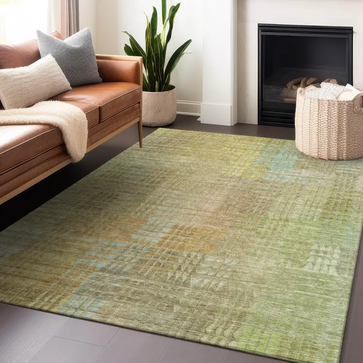 9' X 12' Beige Geometric Washable Indoor Outdoor Area Rug