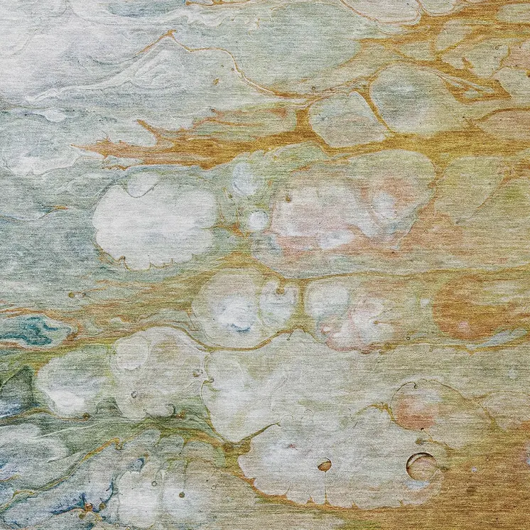 8' X 10' Orange Abstract Washable Indoor Outdoor Area Rug