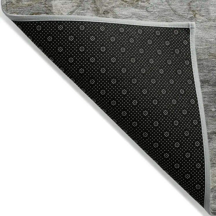 8' X 10' Taupe Abstract Washable Indoor Outdoor Area Rug